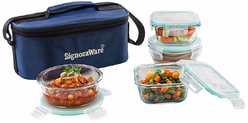 Signoraware Double Decker 4 Containers Lunch Box  1440 ml की तस्वीर
