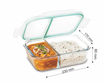 Picture of Signoraware Slim Borosilicate glass jumbo lunch box 1400ml container 2 Containers Lunch Box  1400 ml