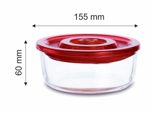 Signoraware Release knob High Borosilicate Bakeware Safe glass Round 850 ML Clear की तस्वीर