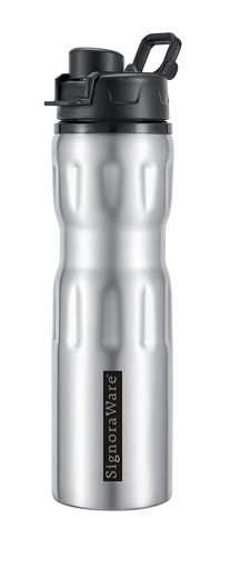 Signoraware Stainless Steel Invent Steel Water Bottle 750 ml Silver Bottle  Pack of 1 Steel Chrome Steel की तस्वीर