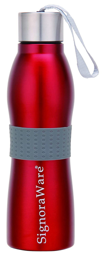 Picture of Signoraware Mobilio Single Walled Stainless Steel Fridge Water Bottle 1000 ml red