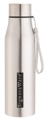 Signoraware Blaze 1000 ml steel water bottle  Pack of 1 Silver Steel की तस्वीर