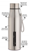 Picture of Signoraware Blaze 1000 ml steel water bottle  Pack of 1 Silver Steel