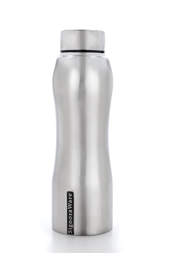 Picture of Signoraware Oxy Stainless Steel Water Bottle 1 Litre 30mm Matte Silver SIG 3412 1000 ml Bottle Pack of 1 Silver Steel