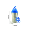 Picture of Signoraware Shake n Shake Stainless Steel Sports Shaker Bottle with Blending Ball and Whisking Wheel 650ml Blue