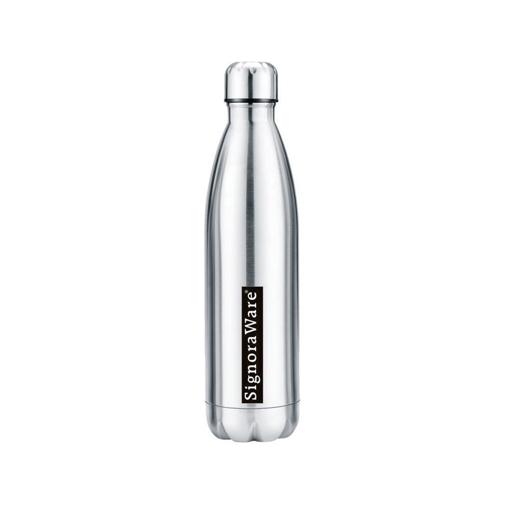 Signoraware Aqualene Vacuum Steel cola Hot and Cold bottle 750m Silver Flask Pack of 1 Silver Steel की तस्वीर