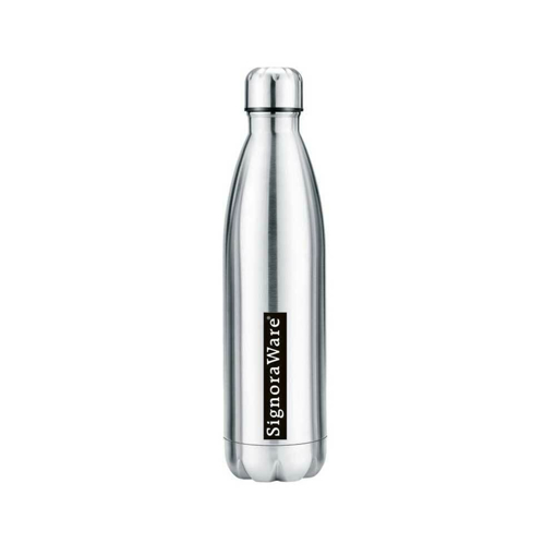 Signoraware Stainless Steel Aqualene Vaccum Steel Flask Bottle 1000ml Bottle  Pack of 1 Silver Steel की तस्वीर