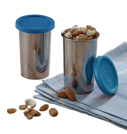 Picture of SignoraWare Nano Steel Big Stainless Steel Container Grade 304 150ml 150ml Set of 2 Blue