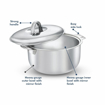 Picture of Signoraware Blaze n Cool Insulated Stainless Steel Casserole Insulated Thermal Serving Bowl 1500 ml Silver