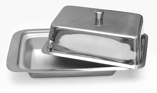 Signoraware Butter Dish Stainless Steel Butter Dish Tray makkhan Plate for 500gm with lid Set of 1 Silver Butter Dish की तस्वीर