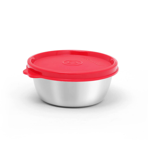 Signoraware Stainless Steel Serving Bowl with Lid 200 ml Red की तस्वीर