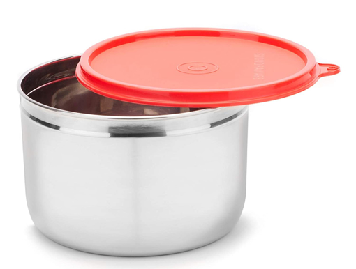 Signoraware Store well Steel Container 1.1ltr 1pc Red की तस्वीर