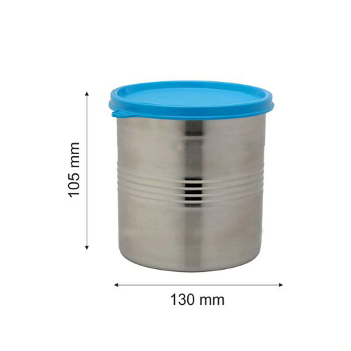 Picture of Signoraware Modular Steel Container Round 1000ml Set of 1 MOD Blue