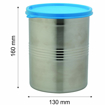 Picture of Signoraware round steel utility container 1500ml set of 1 1500 ml Steel Utility Container Pack of 1  Silver Blue