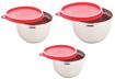 Picture of Signoraware Mixing Stainless Steel Bowl 500 Ml 1000 Ml 1350 Ml Set of 3 Red