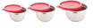 Picture of Signoraware Mixing Stainless Steel Bowl 500 Ml 1000 Ml 1350 Ml Set of 3 Red