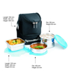 Picture of Signoraware Trio Steel Lunch Box Set of 3 500ml+400ml+200ml Blue 3 Containers Lunch Box  1100 ml