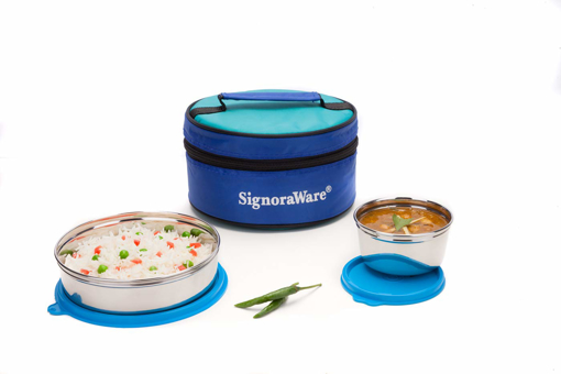 Signoraware small lunch box 850 ml 2 Containers Lunch Box  900 ml की तस्वीर