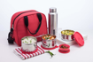 Picture of Signoraware Sling Steel Lunch Box with Steel Bottle Set of 5 4 Containers Lunch Box  2100 ml