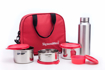 Picture of Signoraware Sling Steel Lunch Box with Steel Bottle Set of 5 4 Containers Lunch Box  2100 ml