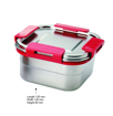 Picture of Signoraware Squarex Steel Box with 100% Steel Lids Set of 1 500 ml Red