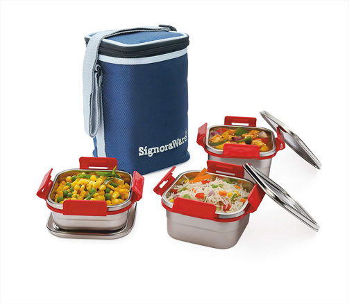 Signoraware tiffin cheap box with bag