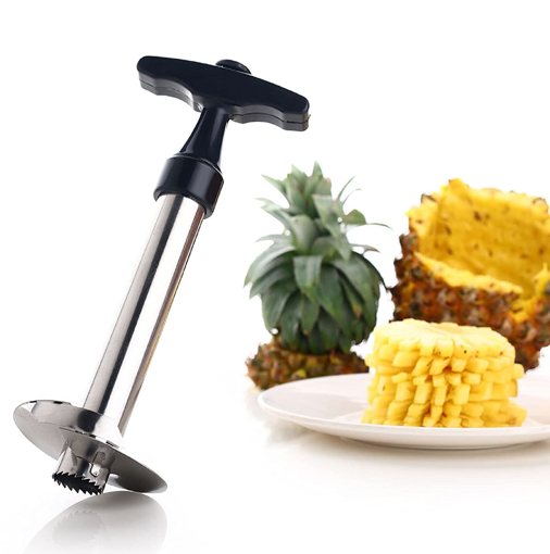 Picture of Signoraware Stainless Steel Pineapple Core Remover Tool with Sharp Blade for Diced Fruit Rings All in One Tool Peeler Slicer Cut Pineapple Quick and Easy Without a Knife Set of 1 Multicolour