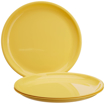 Signoraware Round Plastic Full Plate Set Set of 3 Lemon Yellow & Round Plastic Half Plate Set Set of 3 Lemon Yellow Combo की तस्वीर