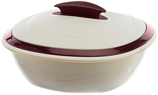 Signoraware Plastic Double Wall Small Casserole 1 L Maroon की तस्वीर