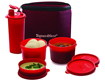 Signoraware Executive Plastic Lunch with Bag Combo Medium Deep Red की तस्वीर