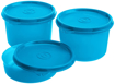 Signoraware Executive Lunch Box Medium with Bag 450 ml 180 ml Plastic Grocery Container  Pack of 3 Blue की तस्वीर