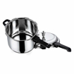 Picture of VINOD 18 8 Stainless Steel Sandwich Bottom Regular Outer Lid 10 L Induction Bottom Pressure Cooker Stainless Steel