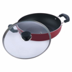 Picture of Vinod Zest Non Stick Friendly with Lid Kadhai 26 cm diameter with Lid 2 L capacity  Aluminium Non stick Induction Bottom