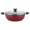 Picture of Vinod Zest Non Stick Deep Kadai with Glass Lid Kadhai 26 cm diameter with Lid 4.1 L capacity  Aluminium Non stick Induction Bottom