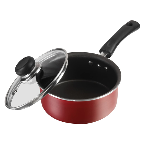 Vinod Zest Non Stick Friendly with Lid Sauce Pan 14 cm diameter with Lid 1.4 L capacity  Aluminium Non stick Induction Bottom की तस्वीर