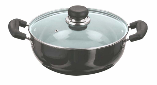 Vinod ZMDK240 Zest Marbilo Kadhai 24 cm diameter with Lid 3.1 L capacity  (Aluminium, Non-stick, Induction Bottom)