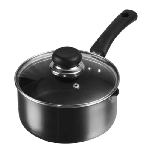 Vinod HANSSP16 Hanos Non-Stick Coating with Riveted Handle Sauce Pan 16 cm diameter with Lid 1.7 L capacity  (Hard Anodised, Non-stick, Induction Bottom)