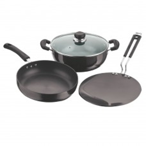 Vinod IHACM3 Black Pearl Plus Induction Bottom Cookware Set  (Hard Anodised, 1 - Piece)