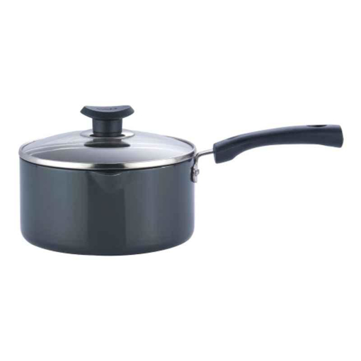 Vinod HASPC16 Black Pearl Sauce Pan 16 cm diameter with Lid 1.7 L capacity  (Hard Anodised)