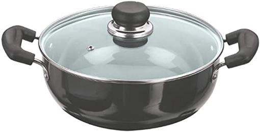 Vinod HADK26 cm Deep Kadhai with Lid Kadhai 26 cm diameter with Lid 4.1 L capacity  (Hard Anodised, Non-stick)