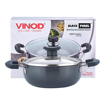 Vinod HADK34 Black Pearl Deep Kadhai 34 cm diameter with Lid 9.5 L capacity  (Hard Anodised, Non-stick)