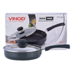 Vinod HADFP20 Black Pearl Hard Anodized Deep Fry Pan 20 cm diameter with Lid 0.5 L capacity  (Hard Anodised)