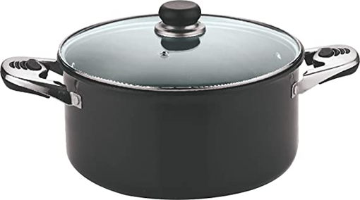 Vinod HASO24 cm Sauce Pot with Lid Pot 24 cm diameter 5 L capacity with Lid  (Hard Anodised, Non-stick)