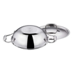 Vinod  platinum triply Kadhai PTKD22 cm diameter with Lid 1.8 L capacity  (Stainless Steel, Aluminium, Stainless Steel, Induction Bottom)