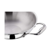 Vinod  platinum triply Kadhai PTKD22 cm diameter with Lid 1.8 L capacity  (Stainless Steel, Aluminium, Stainless Steel, Induction Bottom)