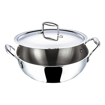 Vinod Platinum Triply Induction Friendly Stainless Steel Kadhai PTKD24 cm diameter with Lid 2.5 L capacity  (Stainless Steel, Aluminium, Induction Bottom)