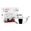 Vinod Platinum Triply Induction Friendly Stainless Steel Kadhai PTKD24 cm diameter with Lid 2.5 L capacity  (Stainless Steel, Aluminium, Induction Bottom)