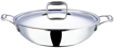 Vinod Platinum Triply Kadhai PTKD30 cm diameter with Lid 4.5 L capacity  (Stainless Steel, Induction Bottom)