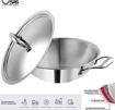 Vinod Platinum Triply Kadhai PTKD30 cm diameter with Lid 4.5 L capacity  (Stainless Steel, Induction Bottom)