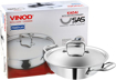 Vinod Platinum Triply Kadhai PTKD30 cm diameter with Lid 4.5 L capacity  (Stainless Steel, Induction Bottom)